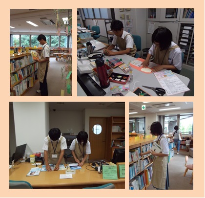 村上中学校　職場体験の様子