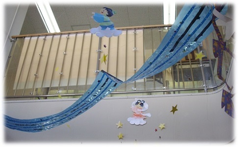 大和田図書館の装飾・織り姫と彦星