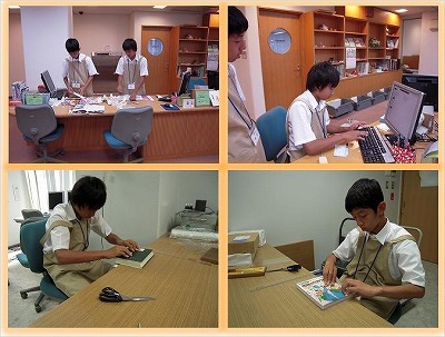 村上中学校 職場体験の様子